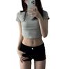 American Spicy Girl Low-Waist Black Denim Shorts for Women - Summer 2026