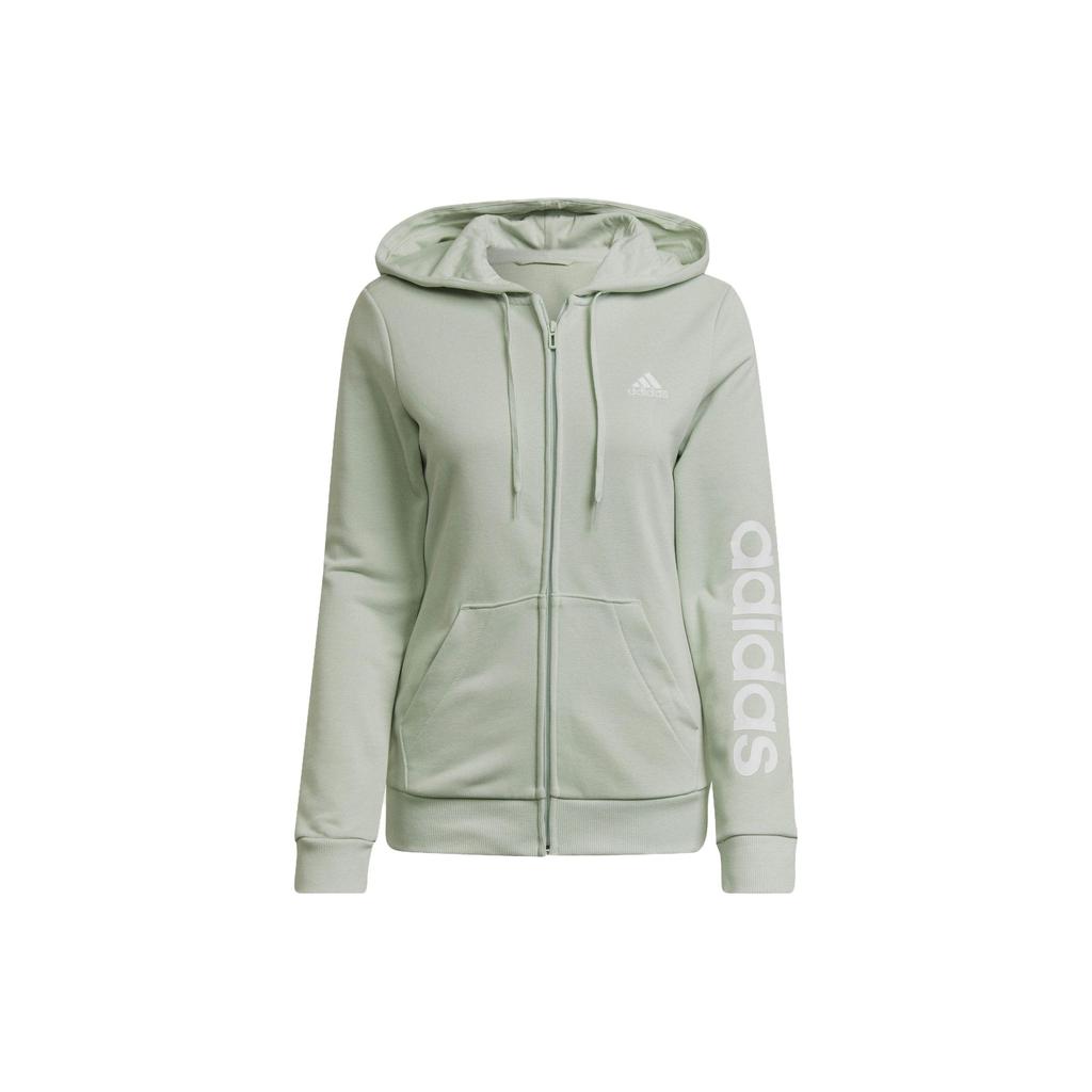 Adidas Essentials Letter Logo Print Hoodie Women Hoodie Green HK9662
