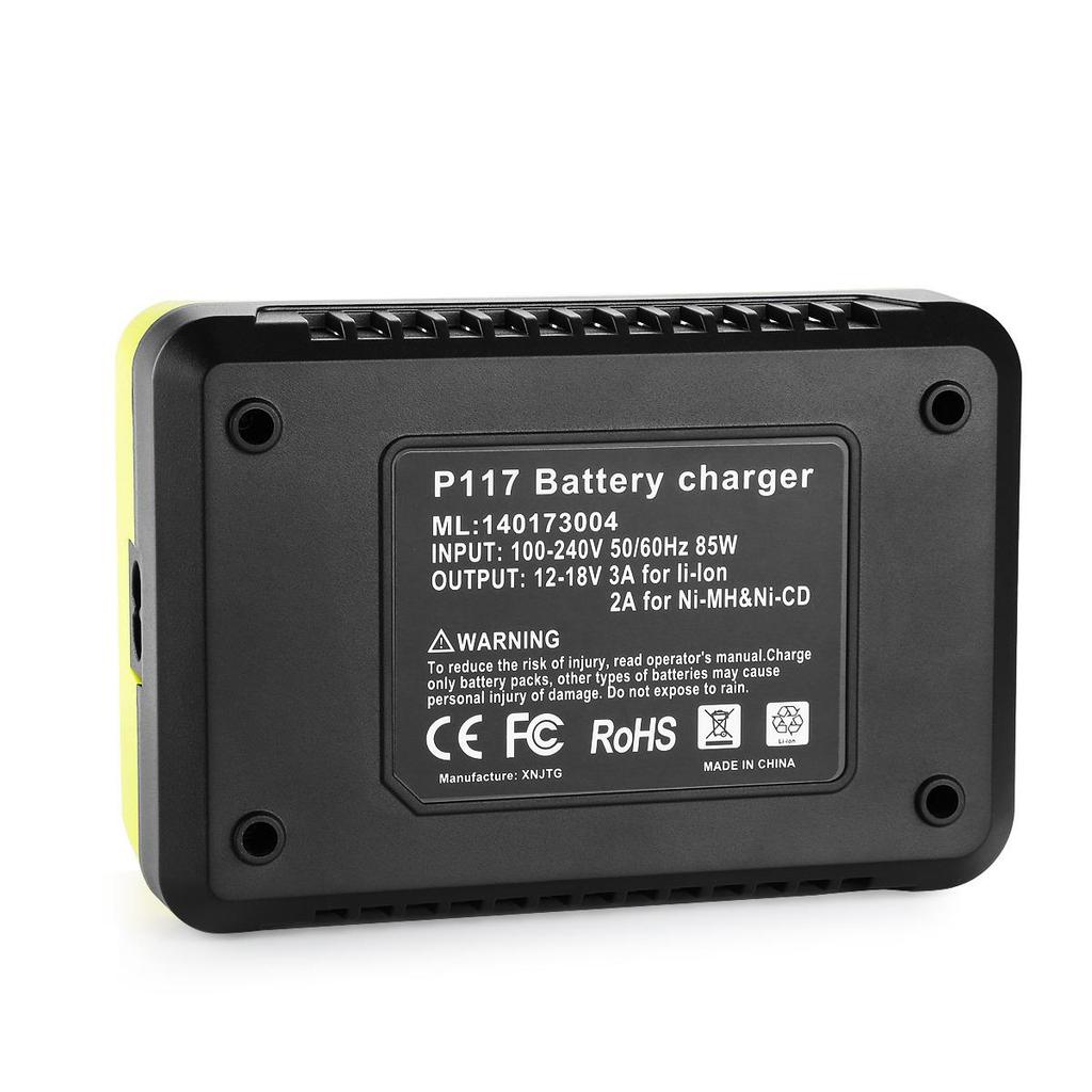RYOBI 12V-18V Batterieladegerät für Ni-Cd, Ni-MH und Lithium Kompatibel mit Ryobi P117.
