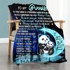 Goodnight Panda Grandson Personalized Name Blanket Multi-purpose Personalized Blanket Soft & Cozy Perfect for Home Decor Sofa Picnics Office Chair