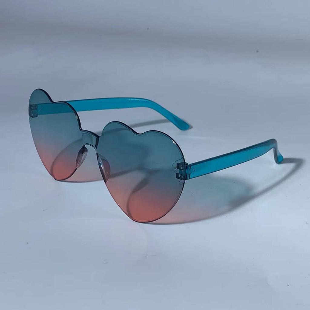 Peach Heart-Shaped Jelly Color Sunglasses: European & American Style