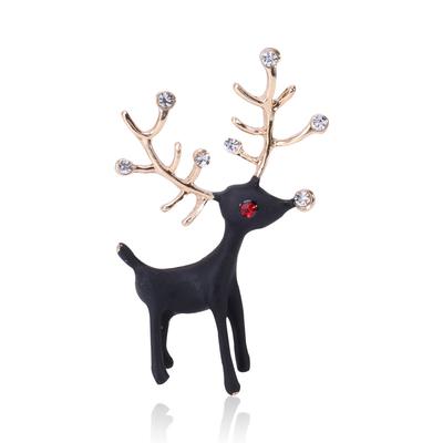 Cute Cartoon Christmas Diamond Deer Animal Brooch Corsage, Simple And Versatile Clothing Accessories