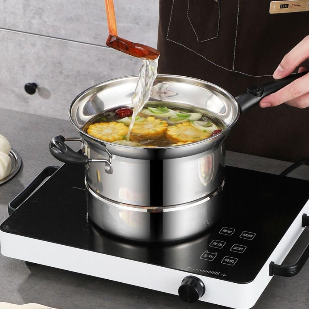 Visible Lid Deep Fryer Pot Stainless Steel Stockpot Multifunctional Pasta Pot  Tempura