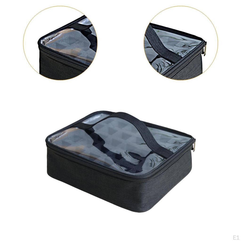 Nail Polish Carrying Case Multifunctional Clear Lid Practical Organizer with Handle