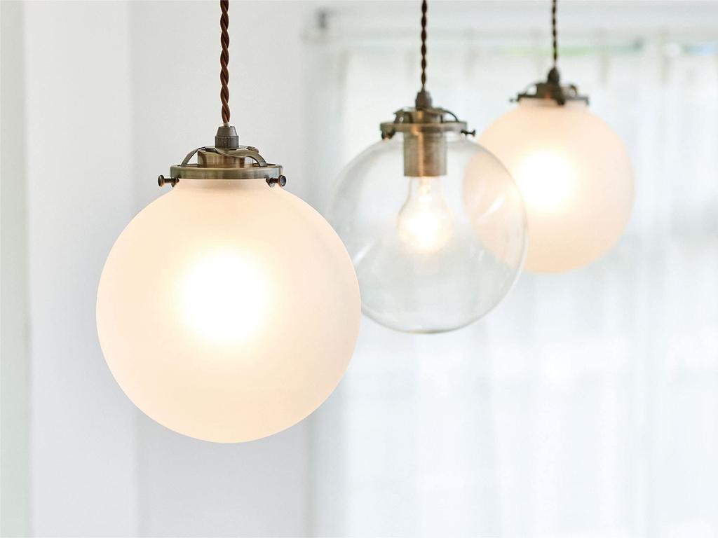 Interform Aurelia L Pendant Light LT-1941BU with Clear House Bulb, Incandescent Bulb, Bubble Glass, L
