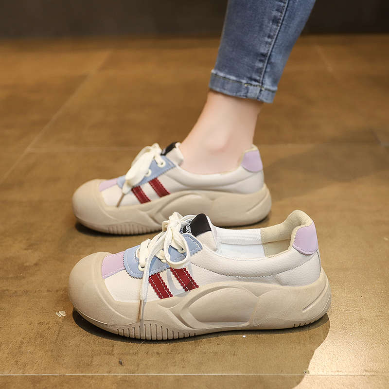 

Spring little white shoes new thick-soled sports versatile casual shoes shallow mouth breathable soft-soled single shoes are not tired 36 фіолетовий