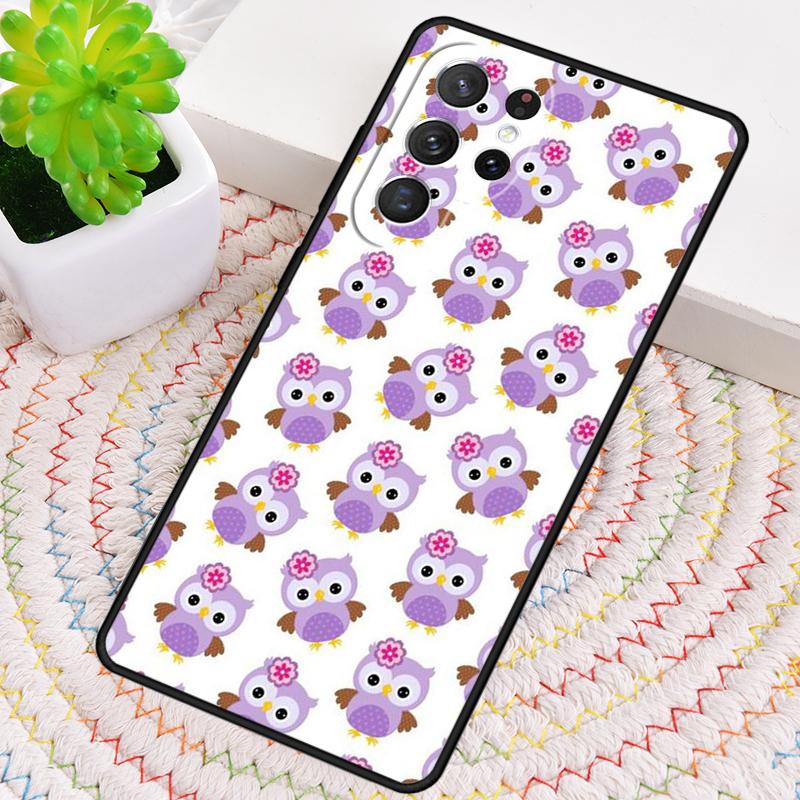 Owl Cute Lovers Kawaii Cartoon Silicone Phone Case For Samsung Galaxy Note 10 Pro S26 S25 S24 S23 S22 S21 Plus Ultra Capa Cover