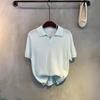 C S In The Room jInbi baSiC Solid Zip Collar neCk Short Sleeve Knit 5Color