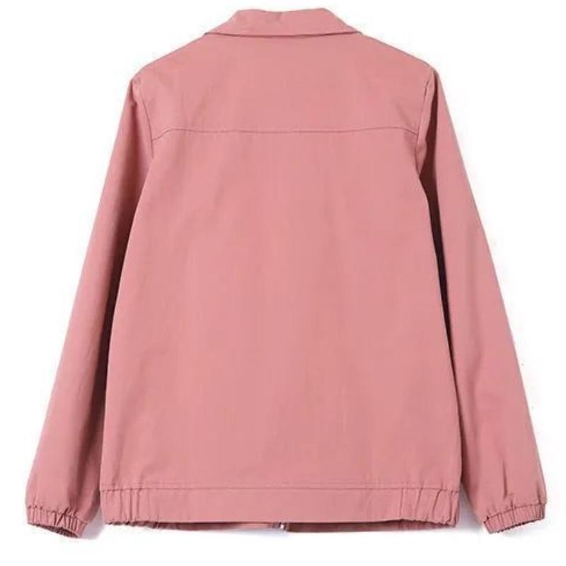 Frühling Herbst Mode Frauen Lose Vielseitige Polo Neck Zipper Tasche Jacken Langarm Einfarbig frauen Winddicht Sport Mäntel