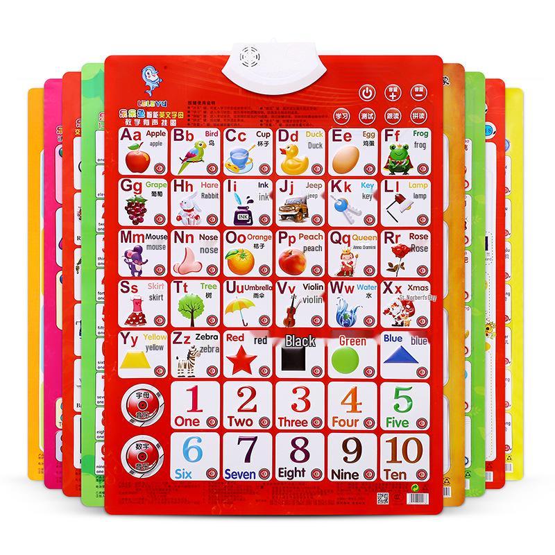Leleyu Embossed Sound Wall Chart: Early Education Toy for Kids (Pinyin & Numbers Learning)