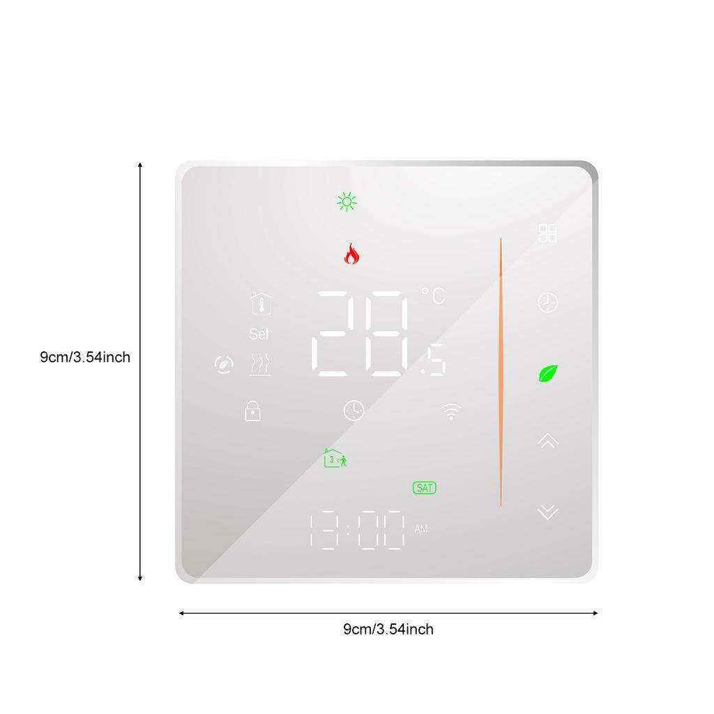 Smart Tuya WiFi Thermostat Water Floor Heating Controller with LED Color Display Shows Time/Weekday/Temperature/Humidity/Weathe