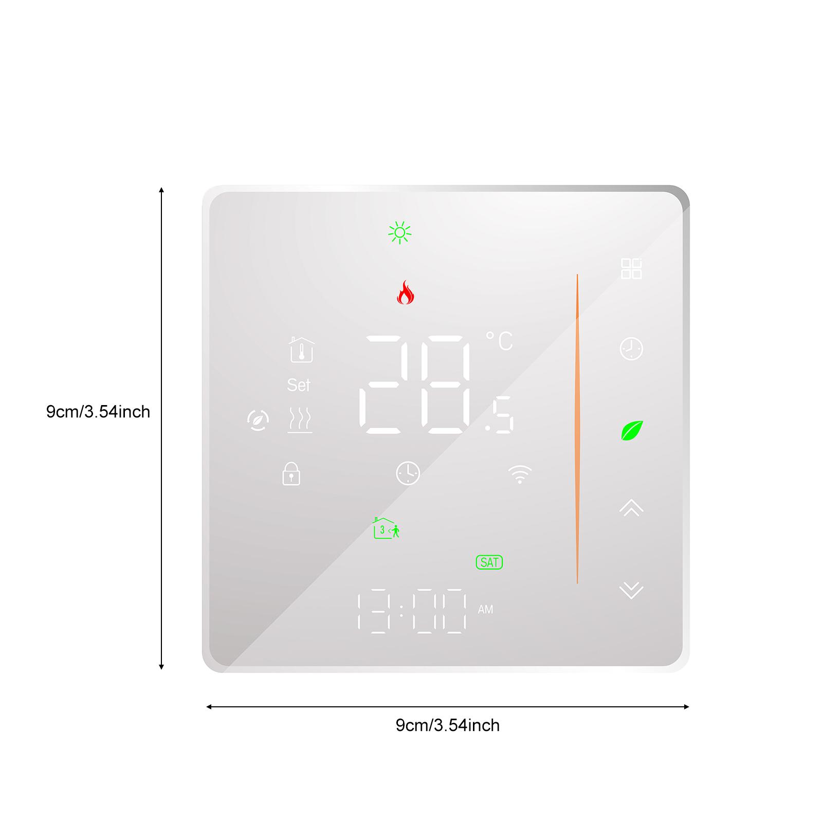 

Smart Tuya WiFi Thermostat Water Floor Heating Controller with LED Color Display Shows Time/Weekday/Temperature/Humidity/Weathe белый