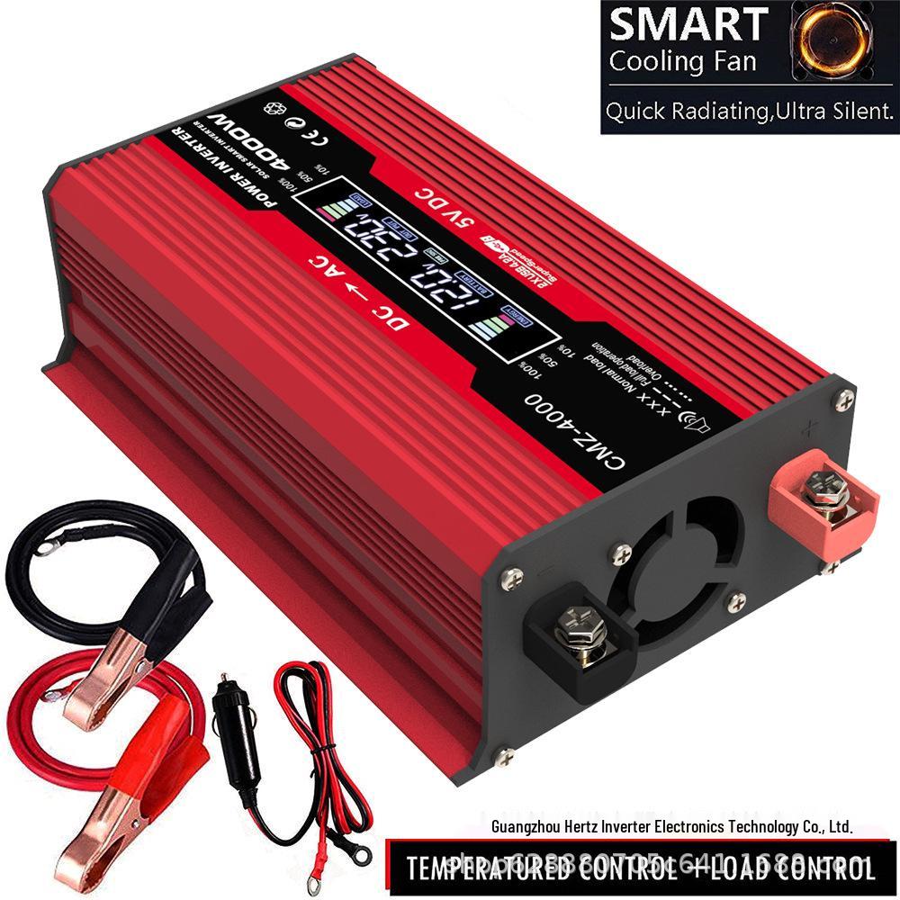 Smart LED Display Car Inverter 12V to 220V/110V with Dual USB