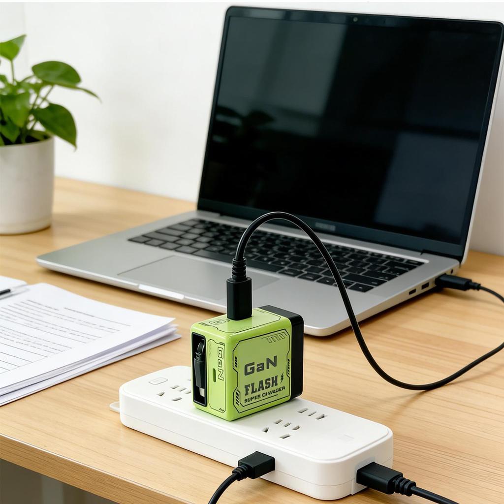 35W GaN PD Schnellladegerät mit einziehbarem USB-C-Kabel