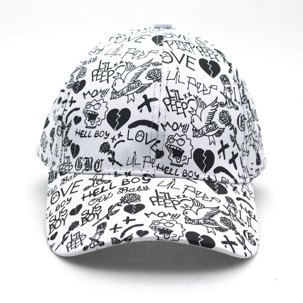 

Lil Peep Sad Face Baseball Hat for Men and Women Outdoor Casual Graffiti Hip Hop Duck Tongue Hat Breathable and Comfortable Adjustable