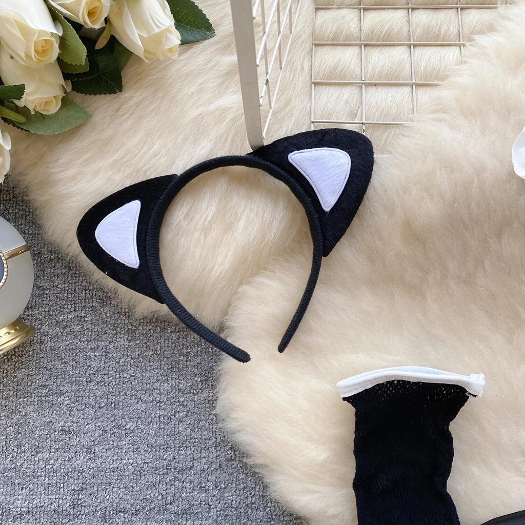 Japanese Cute Cat Erotic Night Dress Women Strapless Slim Bow Backless Nightwear Playsuits Female Hollow Out Sheer Uniform Sexy Pajamas 2024