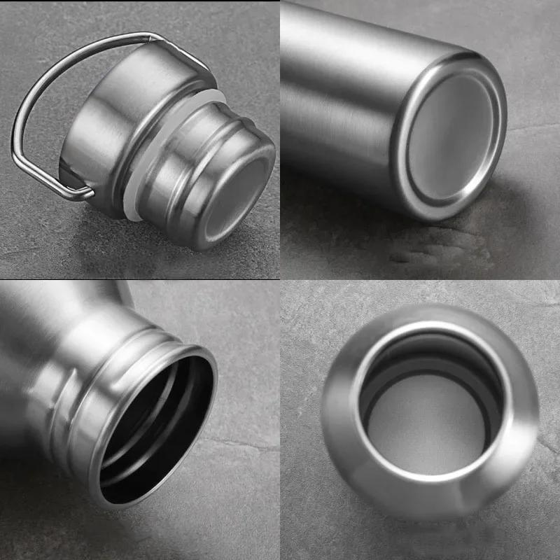 Stainless Steel Water Bottle Leak-proof Single Wall Large Capacity Wide Mouth Sports Drinkware For Cycling Hiking Termos