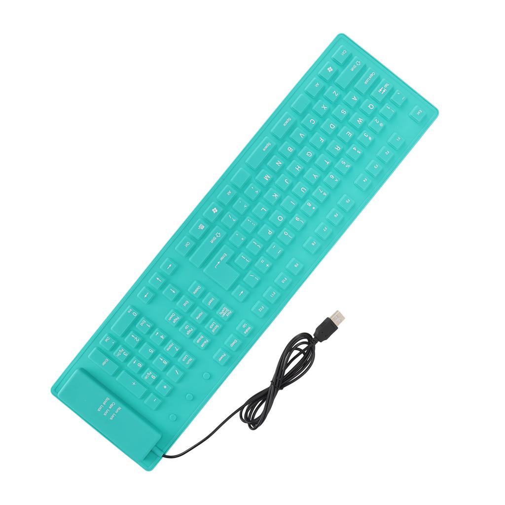 Foldable Silicone Keyboard 108 Keys Silicone Foldable USB Wired Waterproof Mute Typing Full Sealing