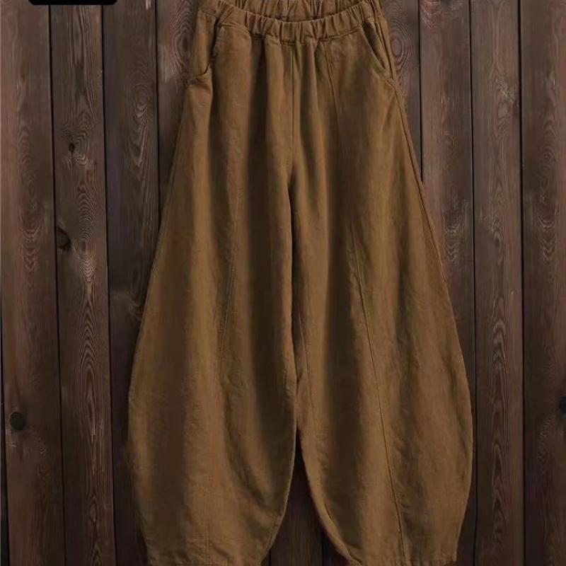 Japońskie Plus Size Wiosna i Jesień Bawełna i Len Luźne Swobodne Bloomersy Damskie