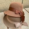 Hat Female Sun Hat Versatile Straw Hat Upturned Edge Sweet Bow Vacation Sunscreen Hat Sun Hat Basin Hat Face Cover
