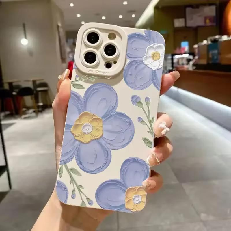 Flower Phone Phone Case For Samsung Galaxy S25 S24 Ultra S23 FE S22 Plus S21 S20 A15 A35 A54 A55 Shockproof Soft Silicone Cover