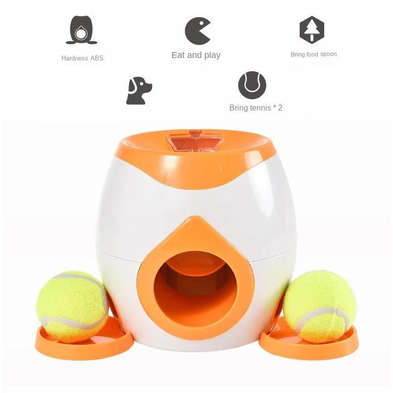 2-in-1 Automatic Pet Feeder and Tennis Ball Launcher, Training Reward Machine for Dogs