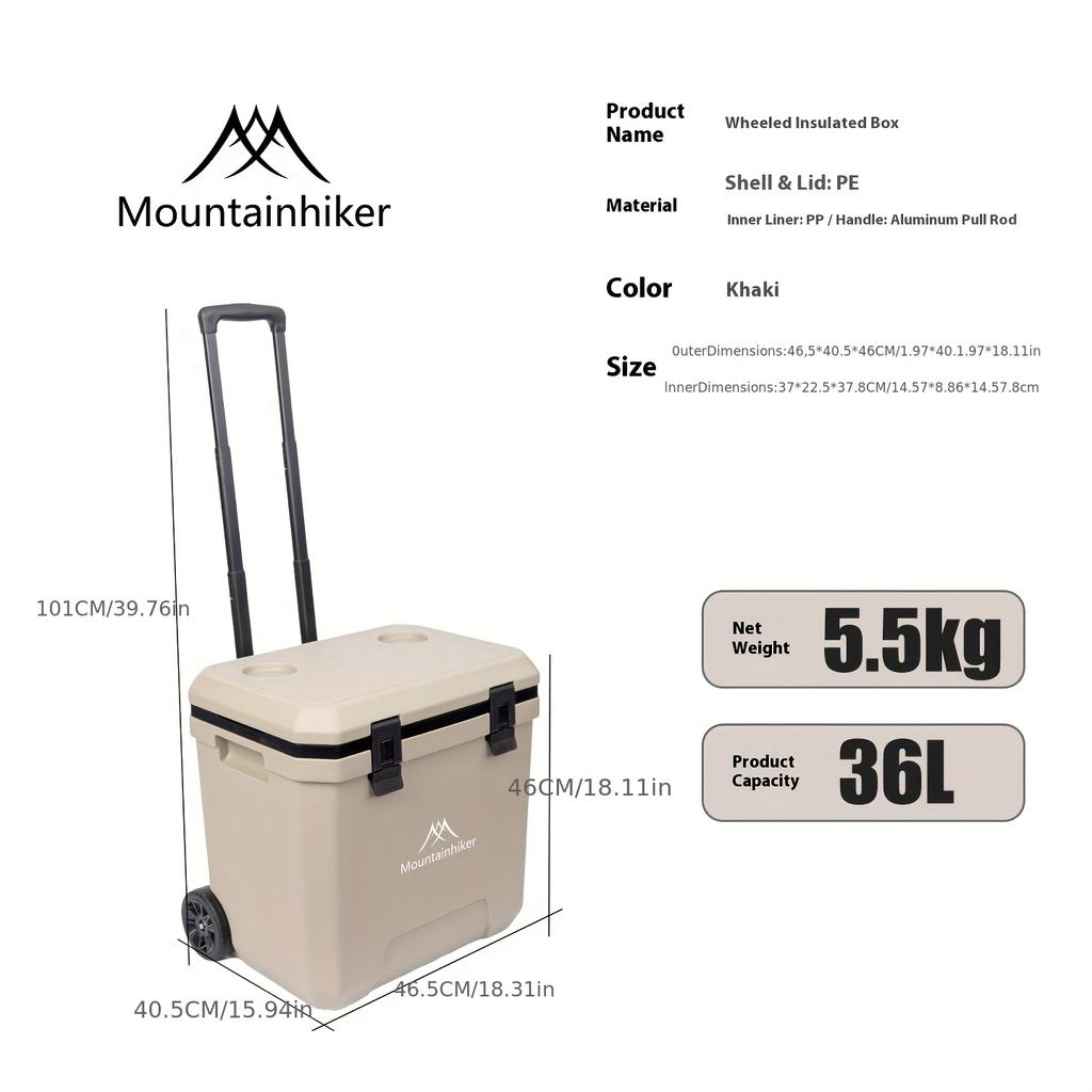 38L Outdoor Refrigerator with Wheels Portable Insulated Box BBQ Car Insulated Box Refrigerator Trolley Refrigerato