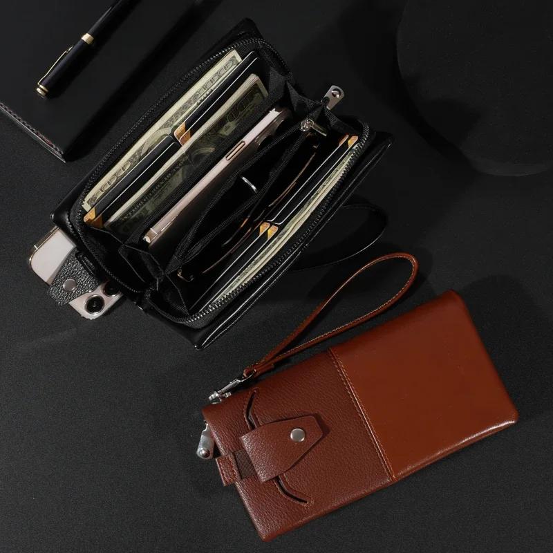 Business-Geldbörse, Retro, große Kapazität, vielseitige, doppelt faltbare Herrenhandtasche, elegant und unverzichtbar für die tägliche Geschäftsreise
