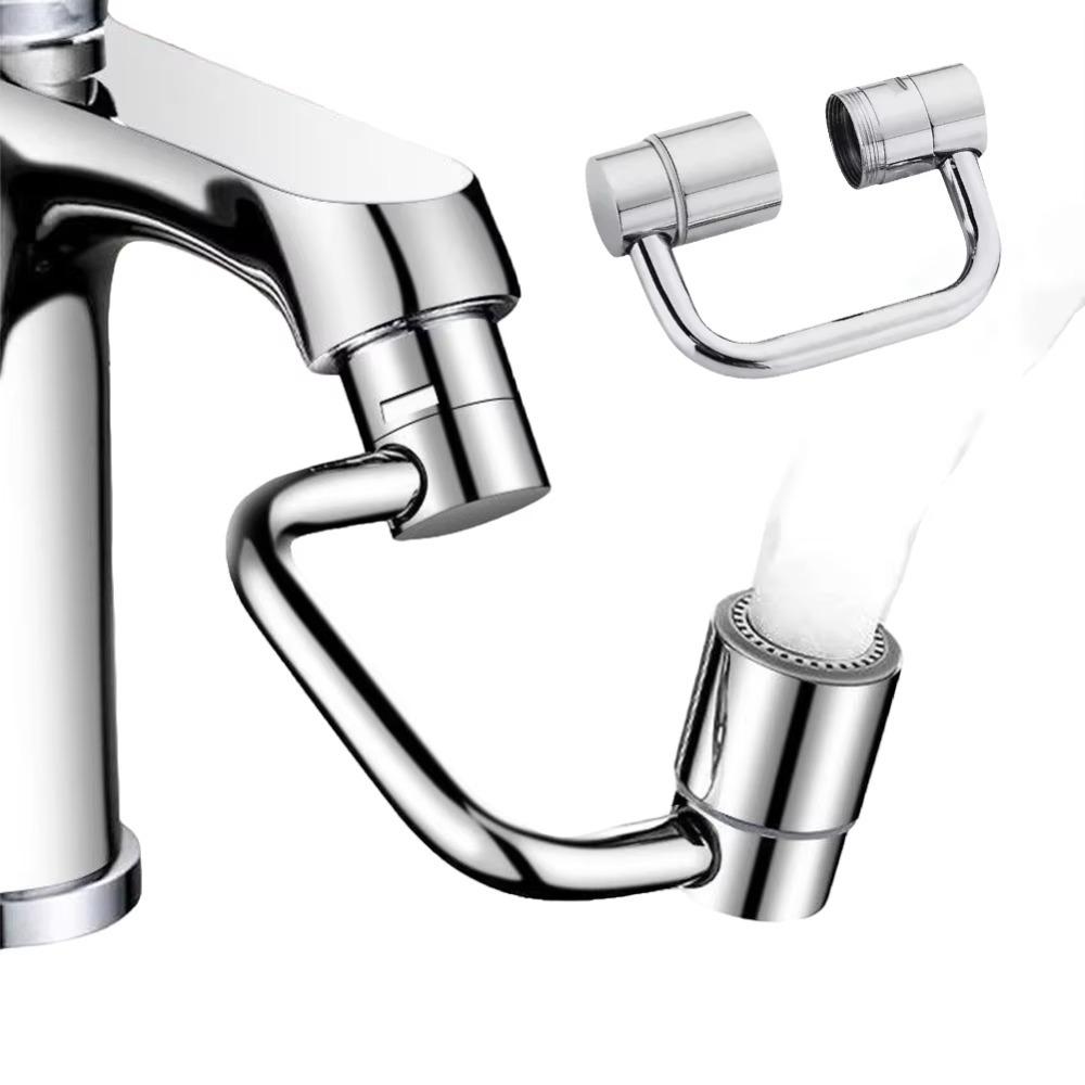 U Shaped Faucet Extender Silver Faucet Sprayer Head Practical Rotating Spray Faucet  Bathroom
