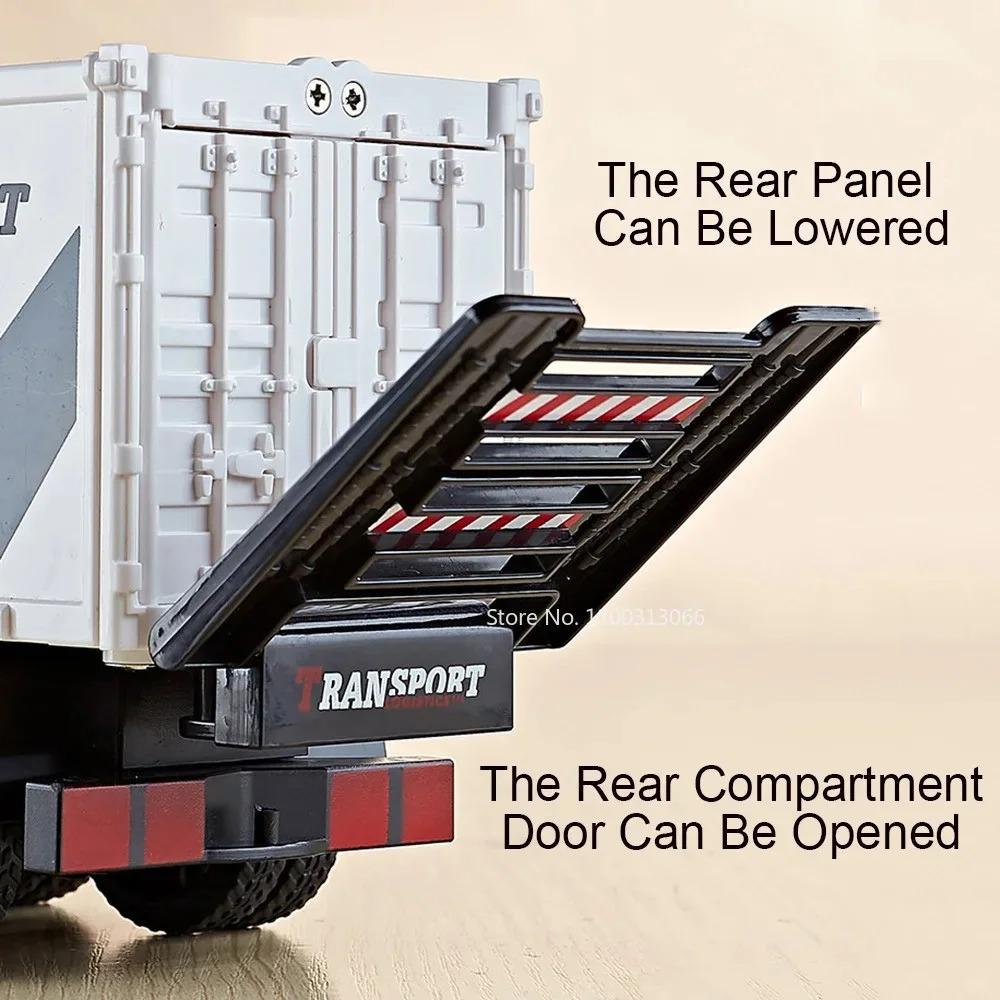 1:24 Mixer Truck Container Car Toy Model Alloy Diecast Doors Opened Sound Light Engineering Vehicle Models Gift for Kids