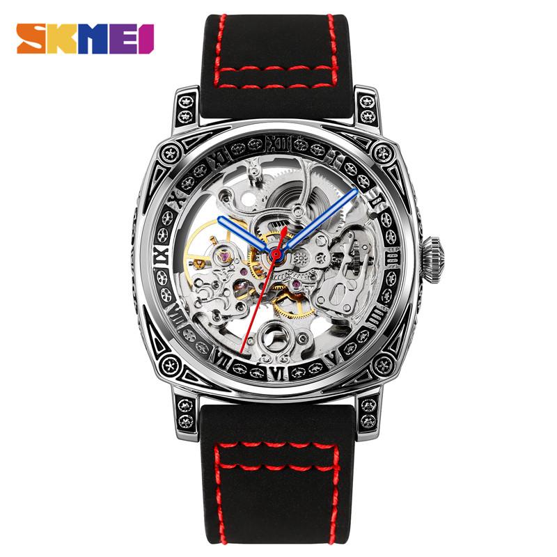 Luxus Bőrszíj Férfi Automata Órák Egyszerű Mechanikus Karóra Férfi Vízálló Óra Reloj Hombre