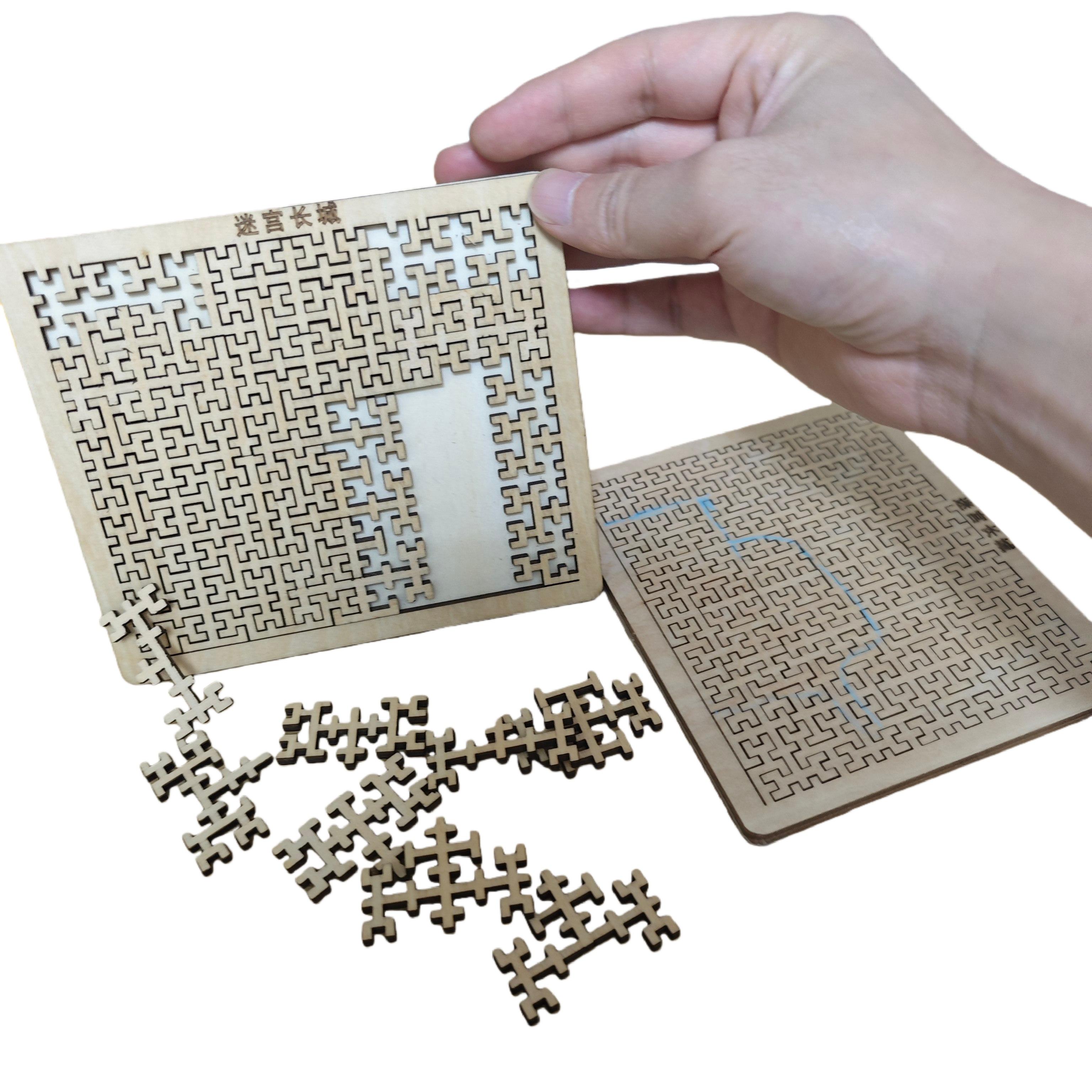 1/2/5Pcs Impossible Jigsaw Puzzles Brain-Teaser Tangram Board Games Impossible Wooden Iq Puzzles Toys For Adults