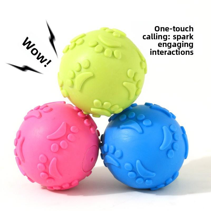 Pet Dog Sound-making Toy Ball for Small Dogs - Durable Chew Toy for Teething Dogs - Soft Latex Dog Toy To Relieve Boredom