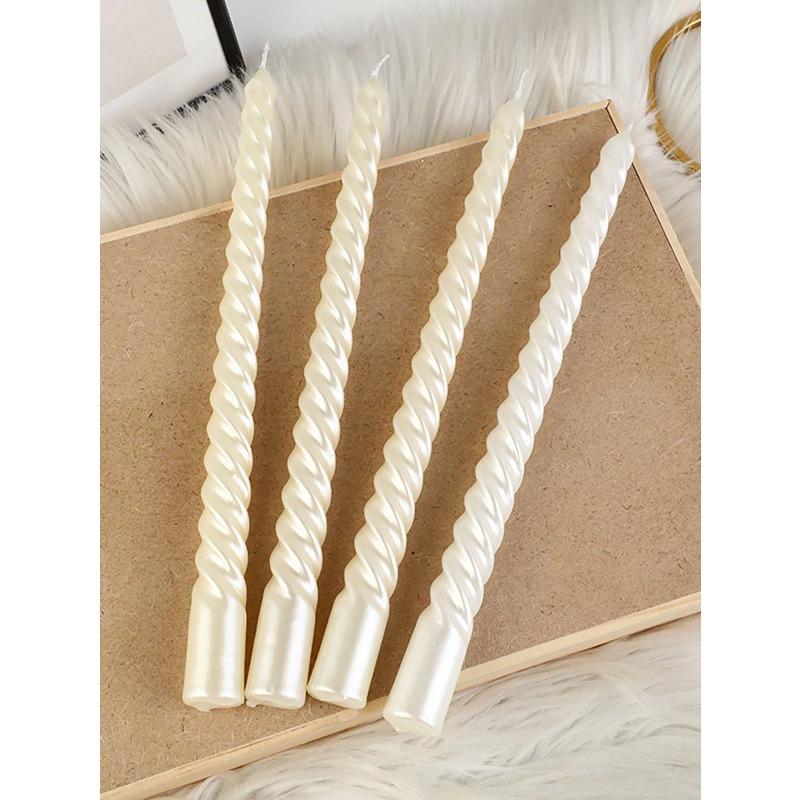 European Style Threaded Candle Holders, Romantic Candlelight Dinner Decor Candles for Valentine's Day, Wedding, Birthday