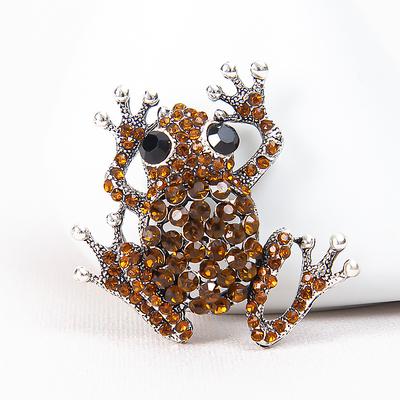 Schattige Strass Kikker Broches Dames Kinderen Metaal Groene Kikkers Dier Casual Broche Spelden Cadeaus
