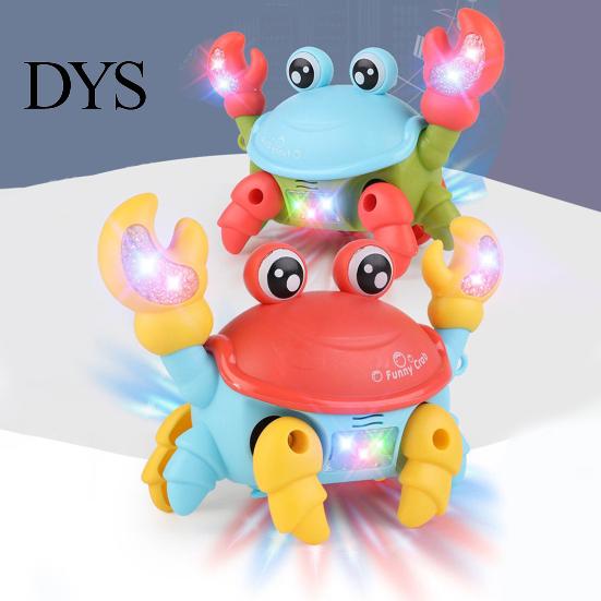 Ornament Electric Crab Toy Light And Music Battery Powered Pull String Cute Walking Laterally Educational Interactive Toys Boys Girls Cartoon Glowing