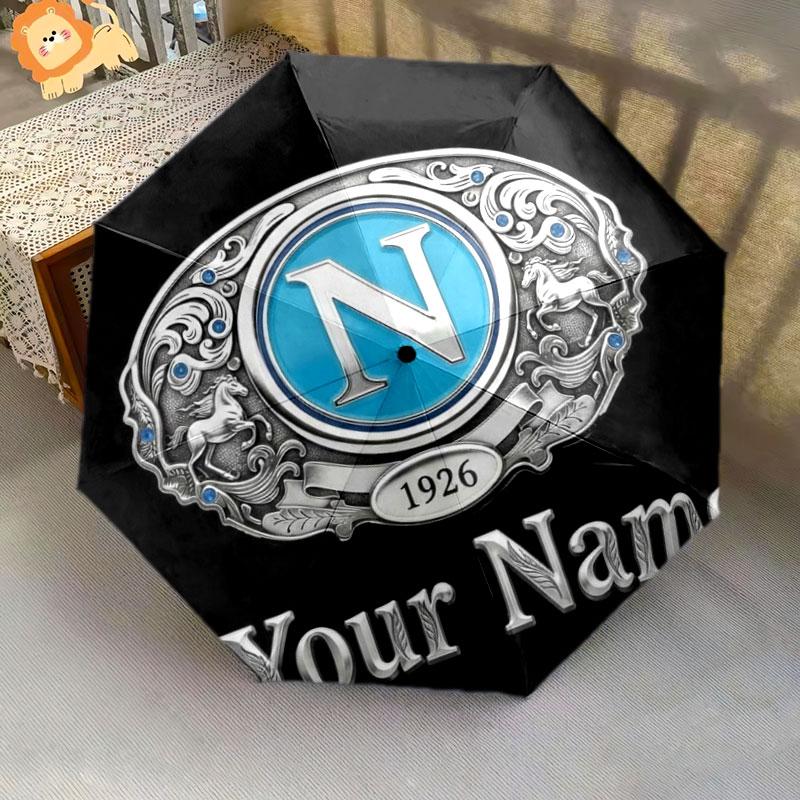 1 PC Automatic Folding Umbrella - SSC Napoli Custom Name Pattern, Portable & Foldable Design with 8 Ribs, Christmas Birthday Gifts