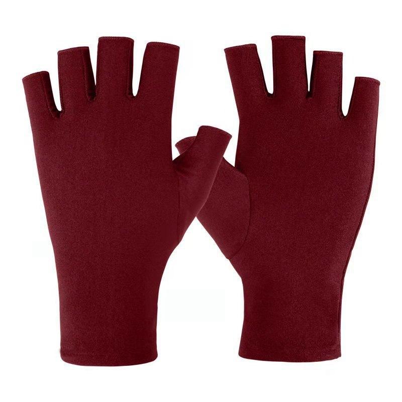 Half-finger Gloves Anti-ultraviolet Driving Gloves Summer Thin Semi-Finger Stretch Ice Silk Sunscreen Gloves