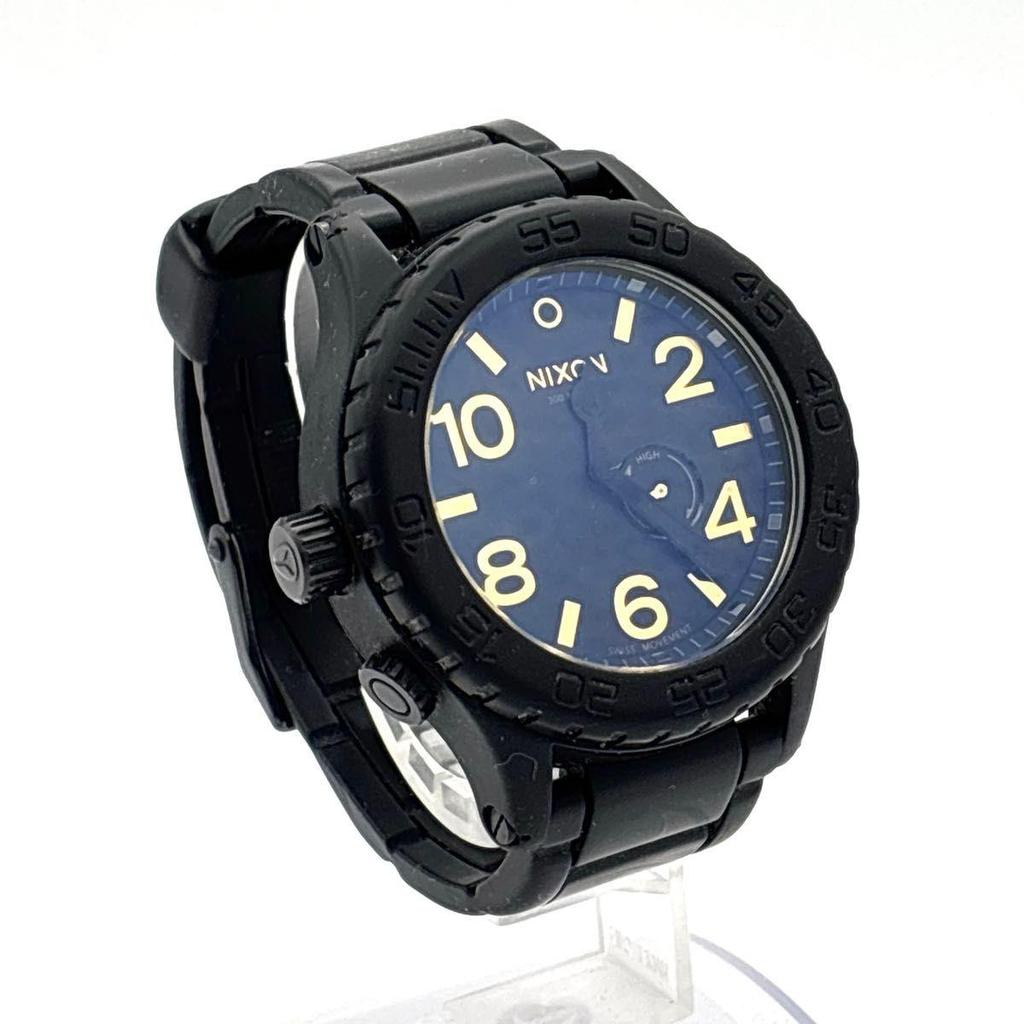 Used NIXON THE RUBBER 51-30 Black Blue Dial 300m Water Resistant Swiss Movement Men's Watch Working Condition