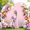 7.2FT 6FT Arch Pink Arch Backdrop Cover Arch Covers Set of 2, Double-Layer Arch Stand Cover for Baby Shower Birthday Party