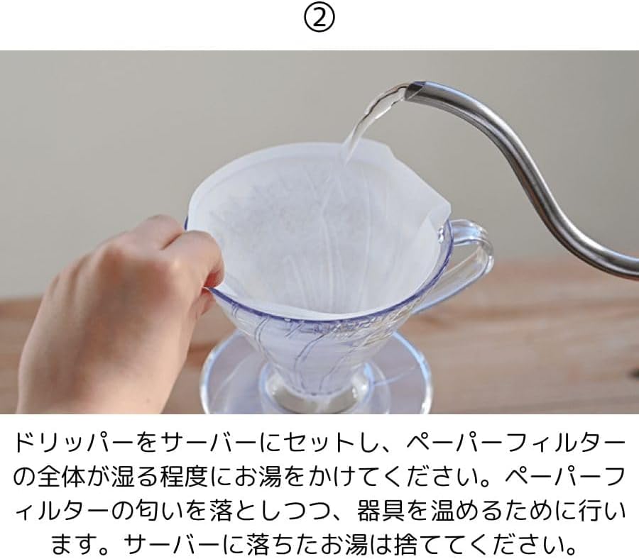 No-brand product Hario V60 Coffee Paper Filter 03W VCF-03-100W White 100 Sheets x 2 Bags Set for 1-6 Cups Cone Dripper Conical Pour Over Made in