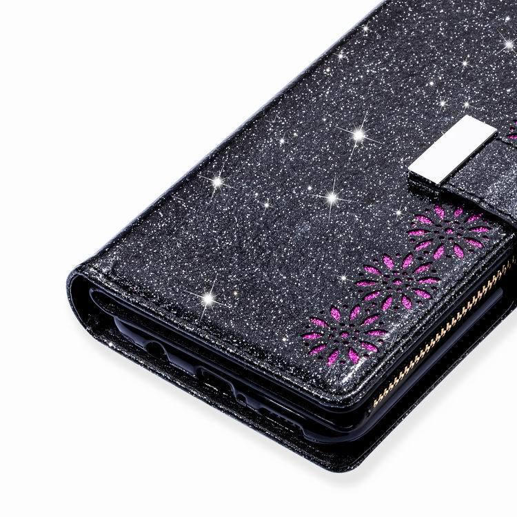 Redmi Note 9 Pro/K30/8A Leather Wallet Case with Laser Engraved Nine Card Slots
