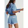 Short-Sleeved Knitting Polo Shirt Casual Outwear 3920260 High Waist Comfort Stretch Knit Shorts 3920261