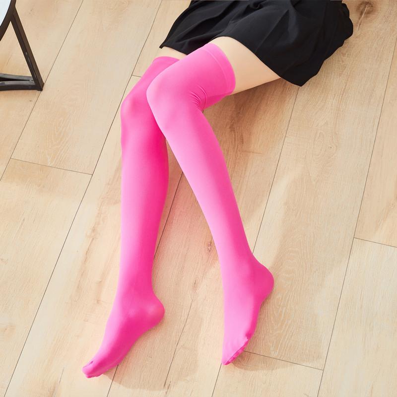 JK Spice Girl Student Velvet Pure Black Short Medium Tube Calf Half Over Knee White Stockings Children Summer Spring and Autumn