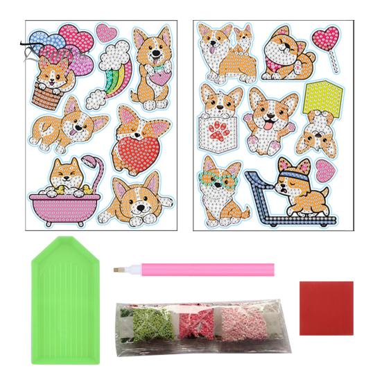 

1 компл. наклейка с алмазной живописью сверкающий мультяшный узор DIY набор наклеек со стразами ремесло для детей и взрослых B