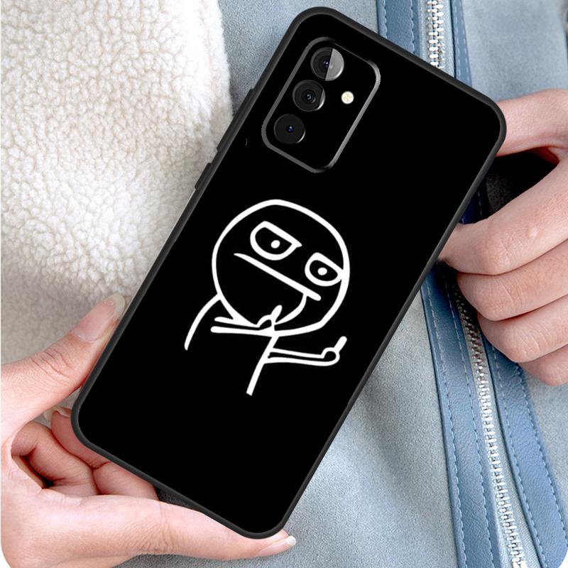 Funny Man Middle Finger Phone Case For Samsung Galaxy A34 A54 A14 A53 A33 A13 A12 A32 A52 A15 A25 A35 A55 A71 A51