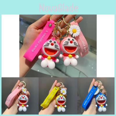 Adorable Cartoon Doraemon Keychain Cute Silicone Dangling Key Ring Accessories