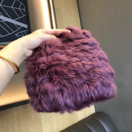 Rabbit Fur Hat Female Chuanxi White Fur Hat Fur Cold and Warm Plush Knitted Hat Cute Headgear Autumn and Winter