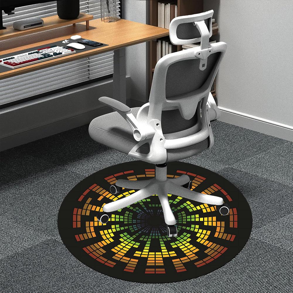 

1pc Color Wheel Office Round Area Rug, Indoor Mat Suitable ForOffice, Under Office Chairs Bedroom Living Room Home Decor, D103 80cm by 80cm