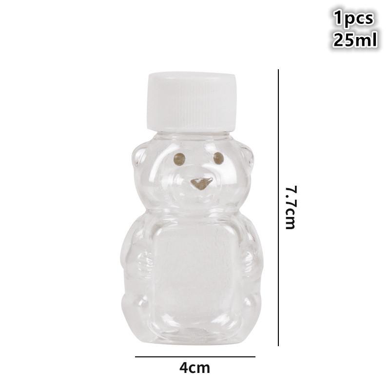 

1/4Pcs Mini Bear Sauce Bottles Small Condiment Containers Portable Squeeze Bottle For Picnic Travel Kitchen Supplies Soy Sauce білий